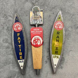 New Belgium VooDoo Ranger, Fat Tire, Ranger, Beer Tap Handles Lot of 3